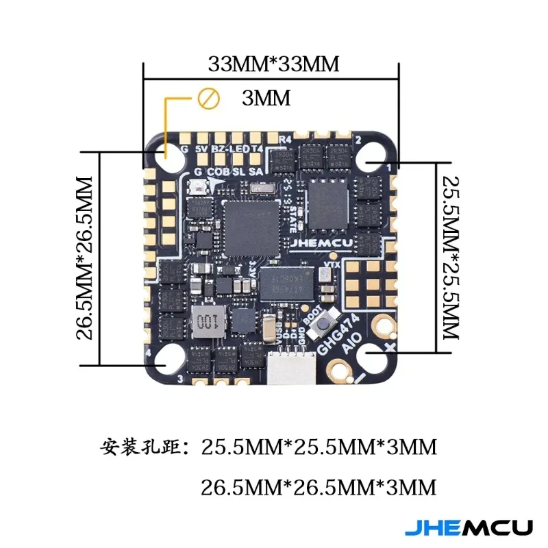 JHEMCU GHG474AIO 40A AIO Fligh - Betaflight Fc F4 ulasan dan harga